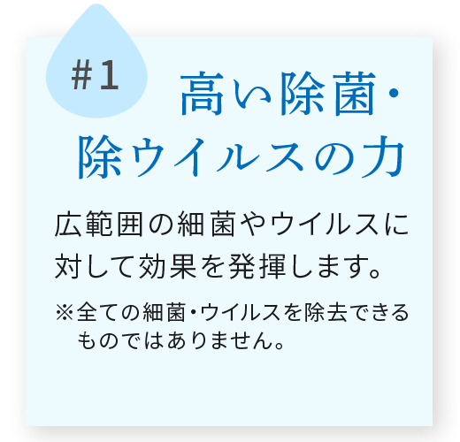 高い除菌・除ウイルスの力